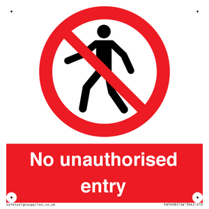 No unauthorised entry